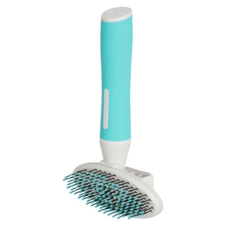 Zolux Anah Slickerborstel voor Puppy - Zacht - Blauw/Wit - 1 stuk