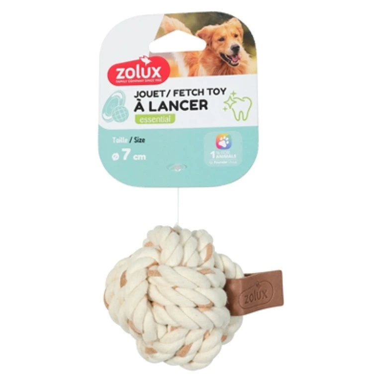 Zolux Touwbal Leather Touch Hondenspeelgoed - 1 stuk