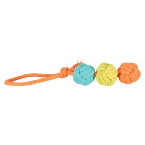ZOLUX FLOSTOUW TWIST MET 3 TOUWBALLEN MEERKLEURIG