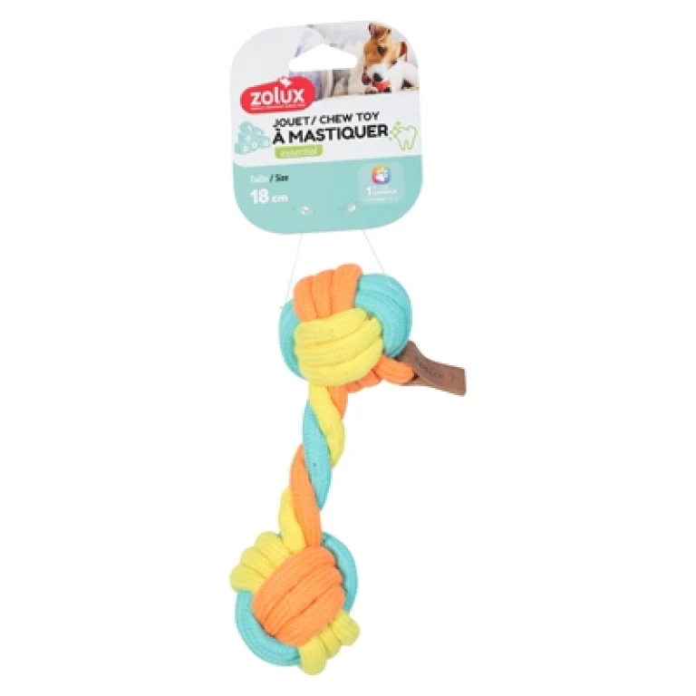 Zolux Flostouw Twist Dumbell Meerkleurig - Hondenspeelgoed (1 stuk)