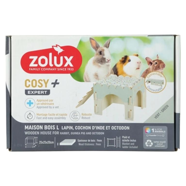 Zolux Knaaghuis Cosy Houten Konijnenhuis - 1 stuk