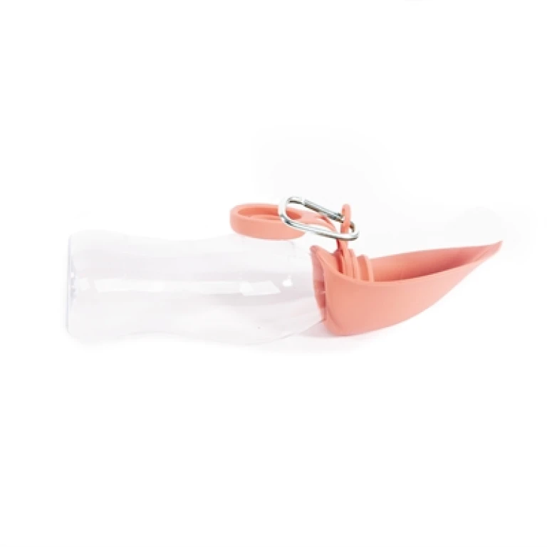 MARTIN Drinkfles met silicone drinkbak voor hond, roze, 1 stuk