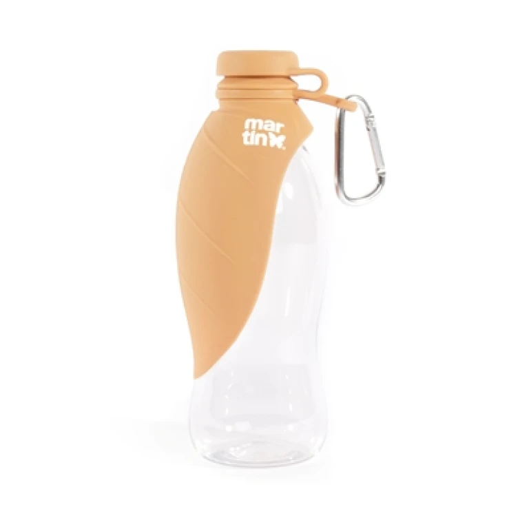 MARTIN Drinkfles met silicone drinkbak voor hond, oranje, 1 stuk
