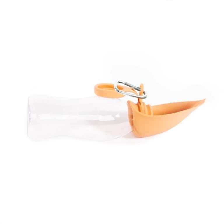 MARTIN Drinkfles met silicone drinkbak voor hond, oranje, 1 stuk