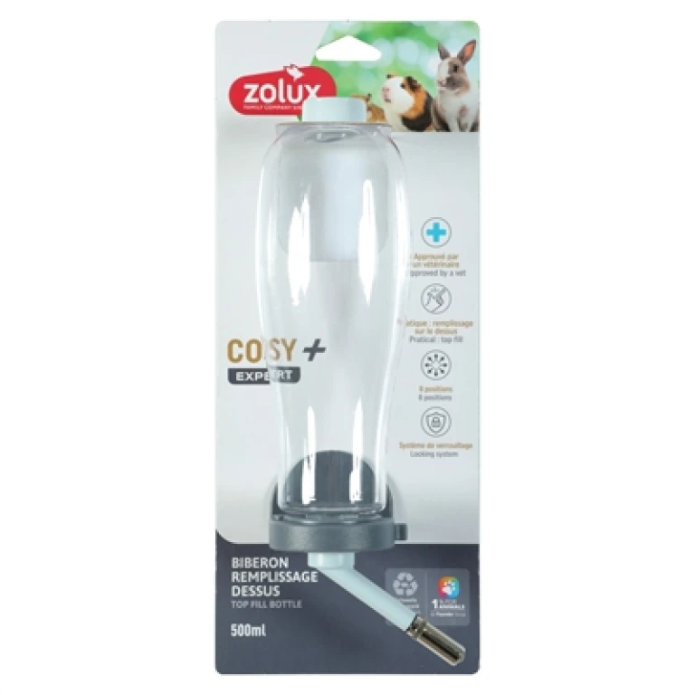 Zolux Cosy+ Drinkfles voor Knaagdieren Blauw - 1 stuk - 500 ml