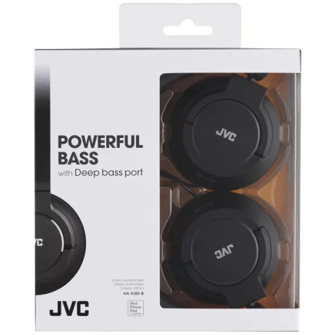 Jvc hoofdtelefoon zwart voor iPhone HA-S180 - HA-S180-B-E