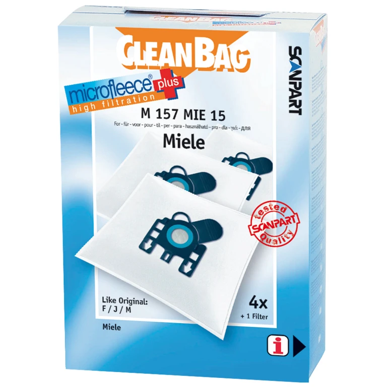 Cleanbag Stofzuigerzakken Microfleece type F/J/M - set van 4
