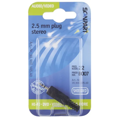 Scanpart klink stekker 2.5(M) stereo