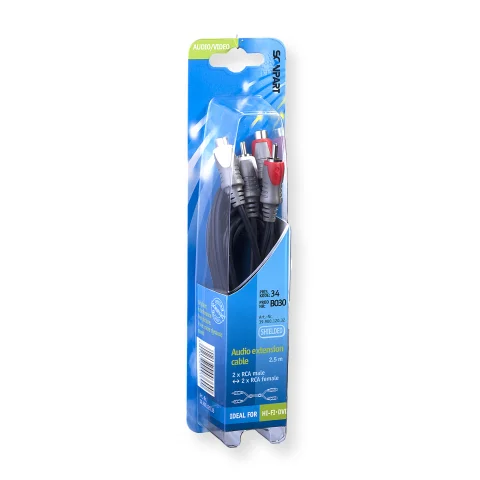 Scanpart verlengkabel 2tulp(M)-(F) 2,5m