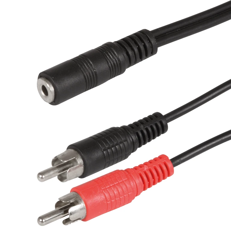 Scanpart Tulp-kabel 3,5 mm (F) naar 2x tulp (M) 0,2m