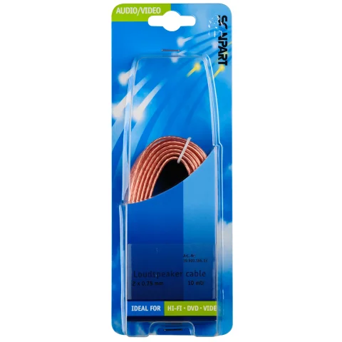 Scanpart luidsprekersnoer 2x0,75 transparant 10m