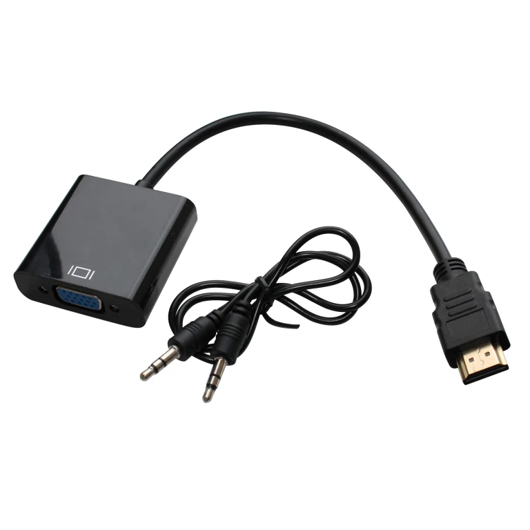 Scanpart HDMI naar VGA Adapter Kabel met Audio 0,2m Zwart