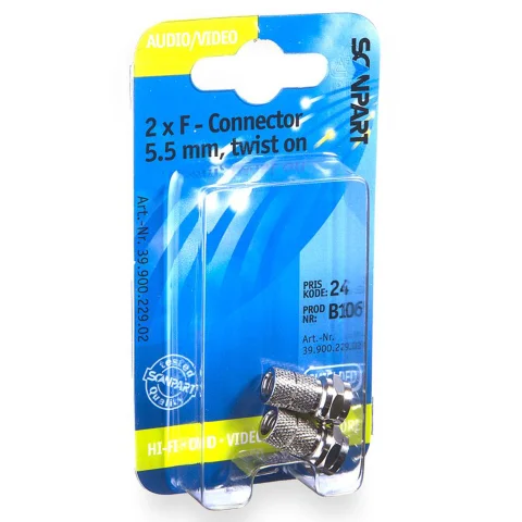 Scanpart F-connector 5.5mm(M) 2 stuks