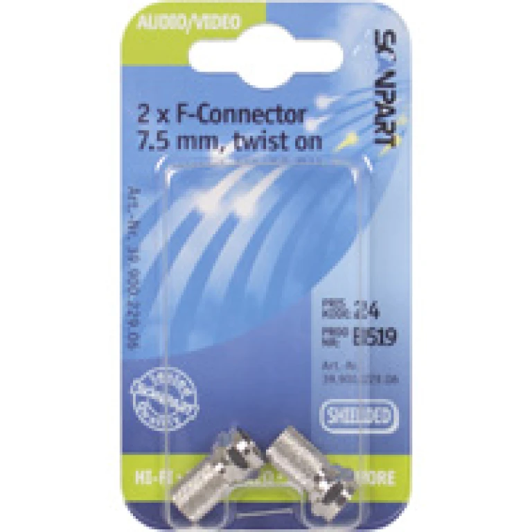 Scanpart F-connectors 7.5mm Schroefbaar - set van 2 stuks