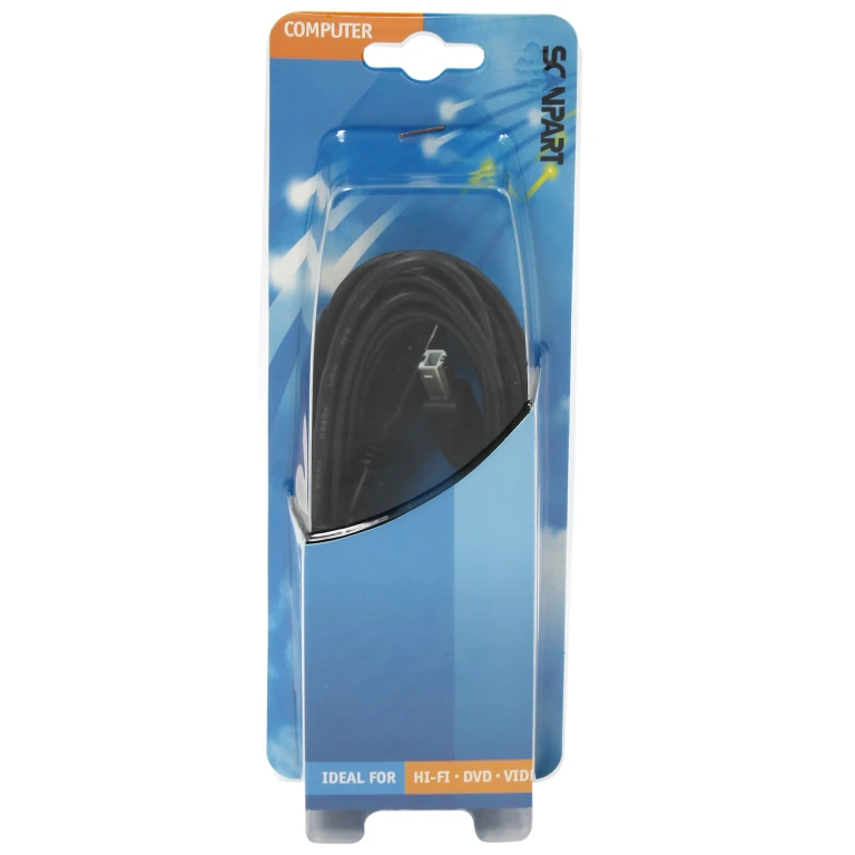 Scanpart USB 2.0 oplaad- en datakabel A(M)-B(M) 5,0m - Zwart