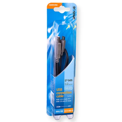 Scanpart USB kabel 2.0 A(M)-B mini(M) 1,5m